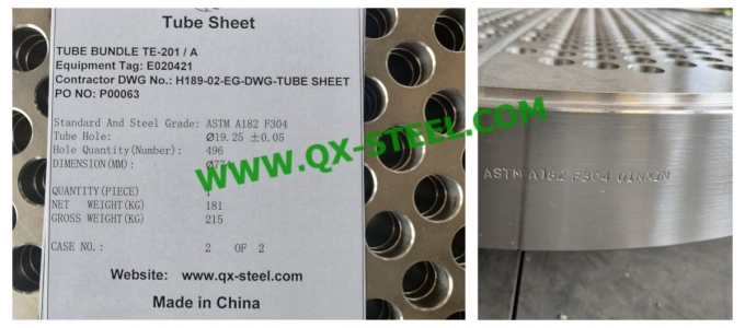 A182 F304 Tubesheet